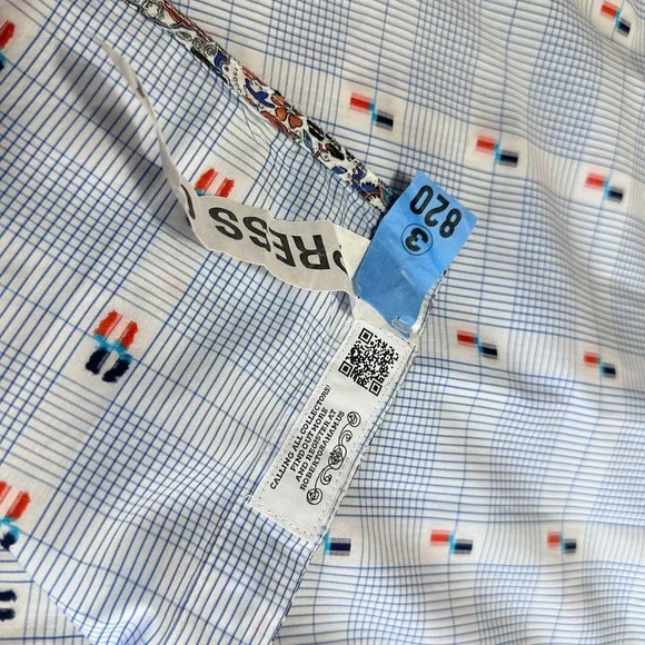 Robert Graham Multi-Color Striped Button Front Shirt Mens Sz 3XL Whimsy Artsy - Picture 6 of 12